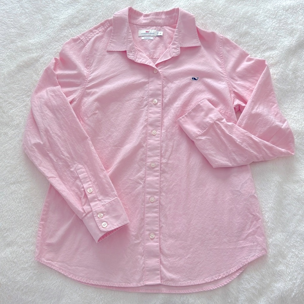 Vineyard Vines Women’s Pink Long Sleeve Classic Fit Shirt - Size 10